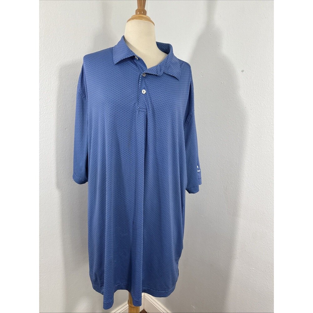 Peter Millar Polo Shirt Men XXL Blue Dudley Performanc Summer Comfort Golf